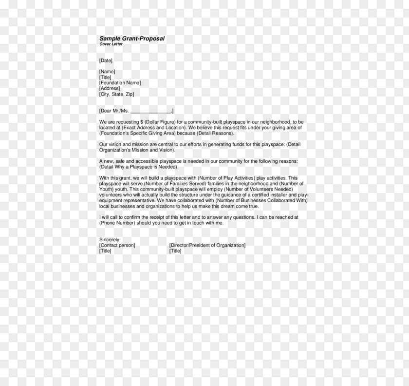Proposal Cover Letter Grant Writing Application For Employment Résumé PNG