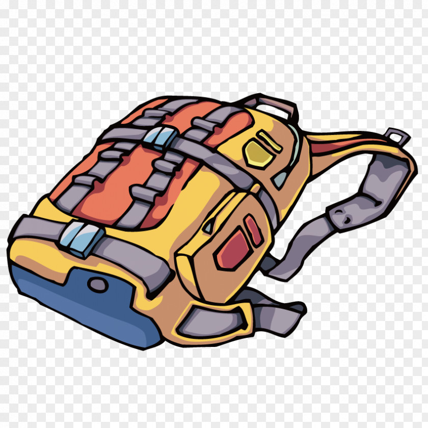 Vector Travel Backpack Skiing Ski Boot Pole Clip Art PNG