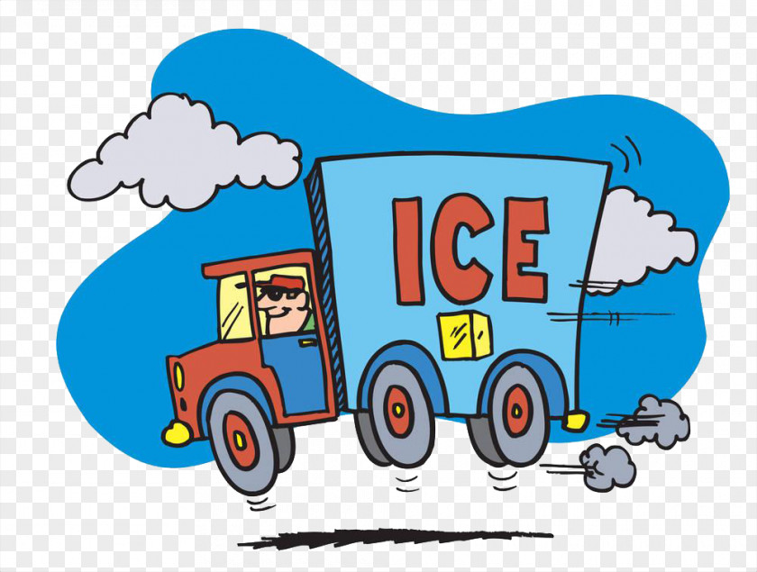 Cartoon Ice Cream Truck Van Clip Art PNG