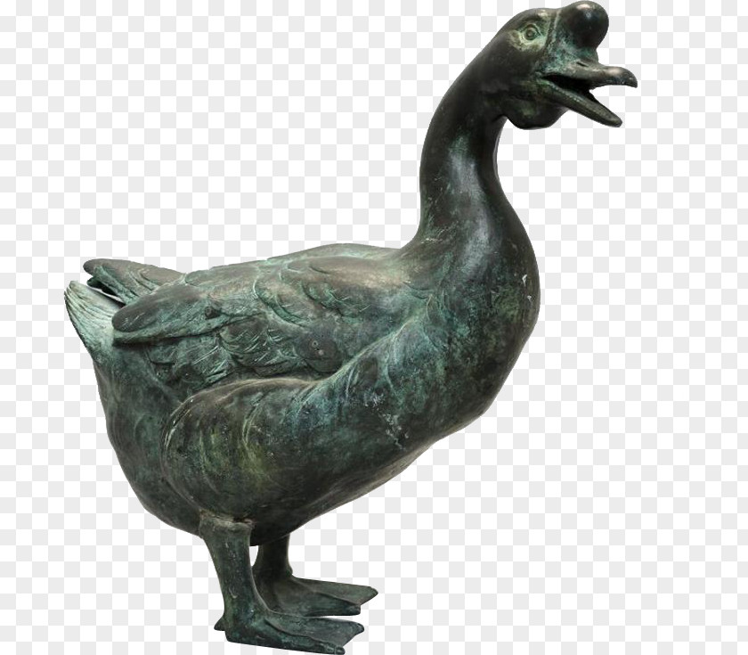 Duck Bronze Sculpture Garden Statue PNG