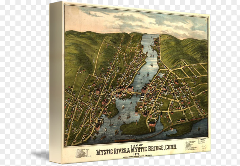 Map Mystic, Connecticut Fine Art Design PNG