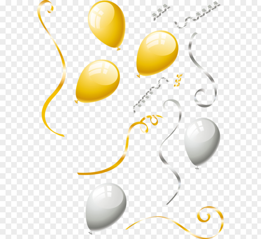 Yellow And Silver Balloons PNG