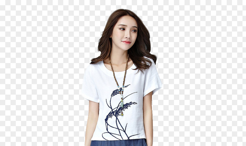 China Style Cotton Dress T-shirt Skirt Collar Top Shorts PNG
