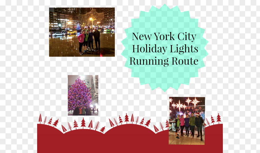 Nyc Marathon Route Post-it Note Advertising Public Relations Collage Christmas Tree PNG