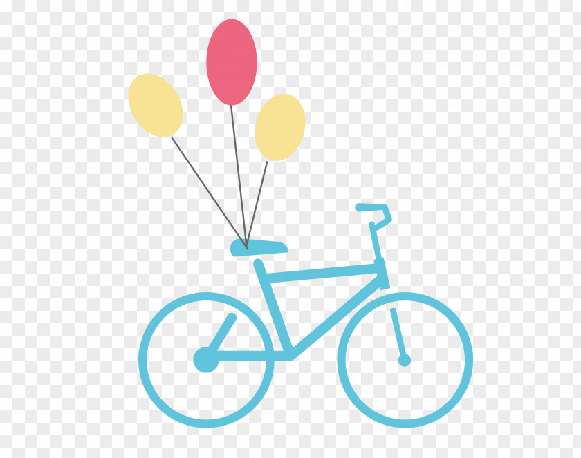 With Balloon Bicycle Vector Material San Diego Illustration PNG