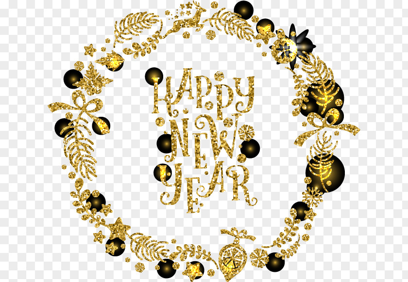 Gold Happy New Year Computer File PNG