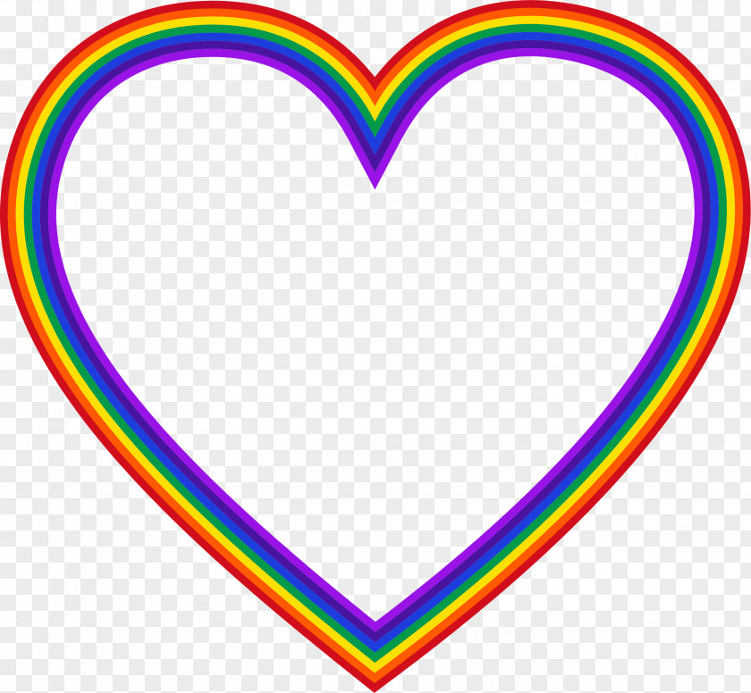 Heart Attack Rainbow Color Clip Art PNG