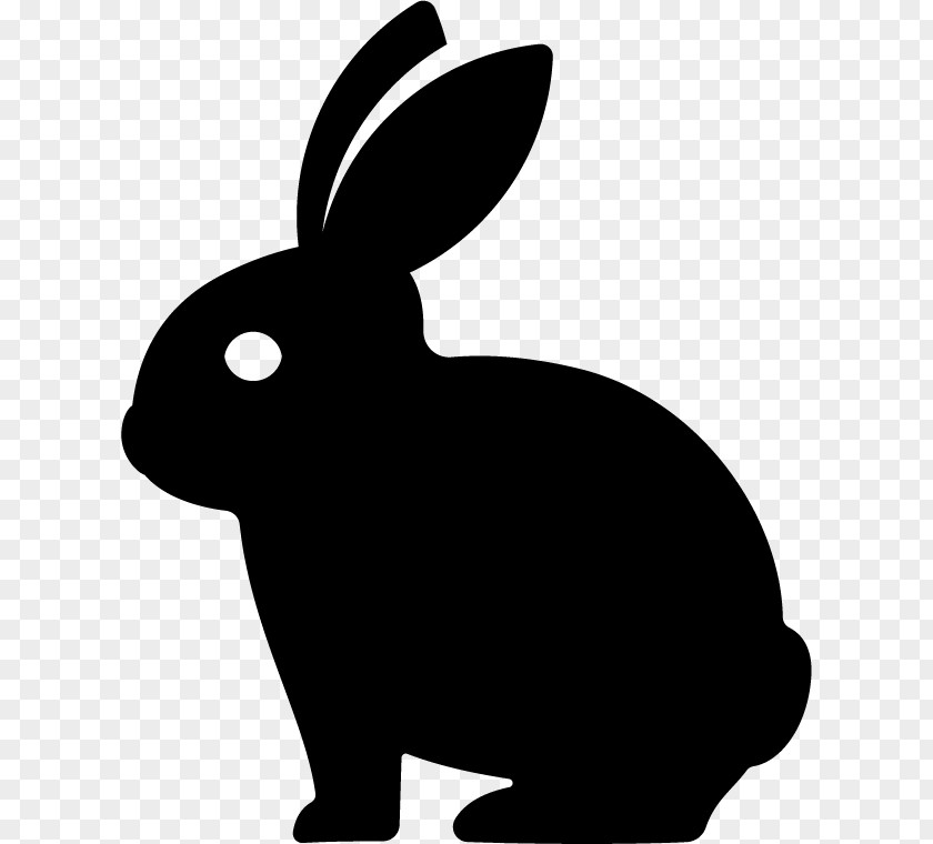 Animal Figure Blackandwhite Rabbit Cartoon PNG