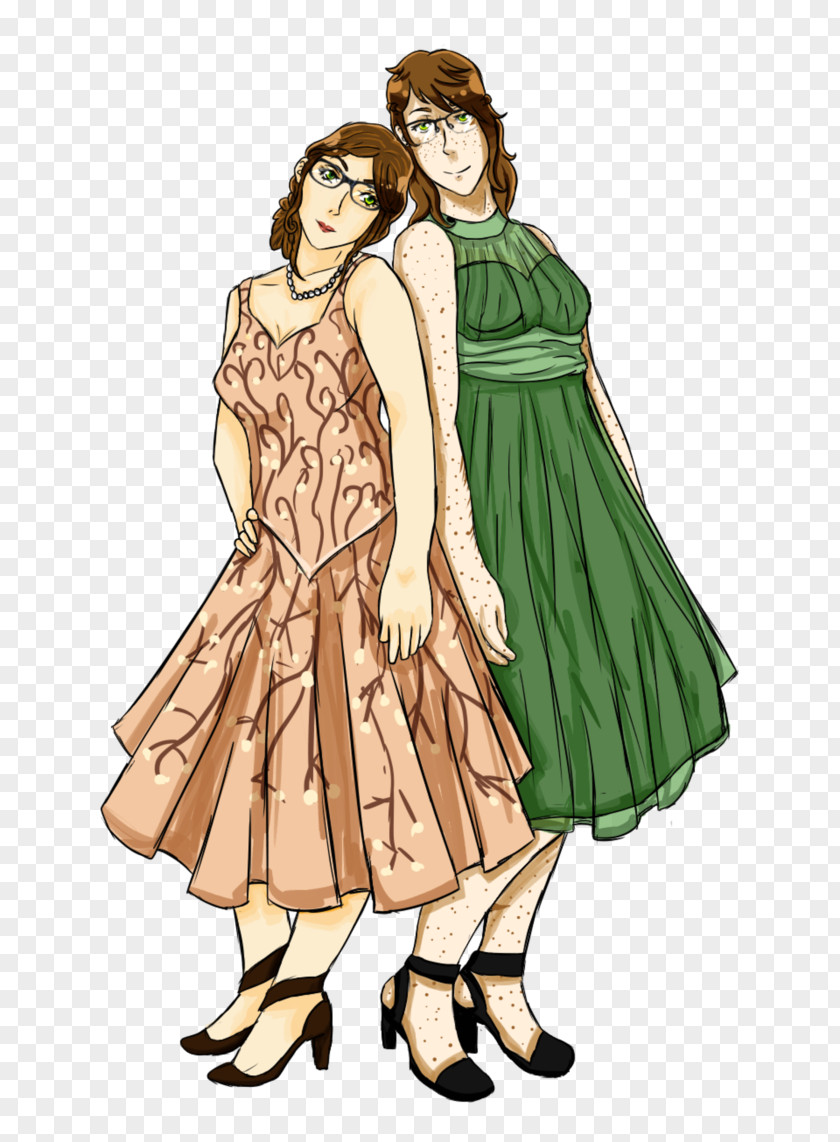 Dress Up Gown Costume Design Cartoon PNG