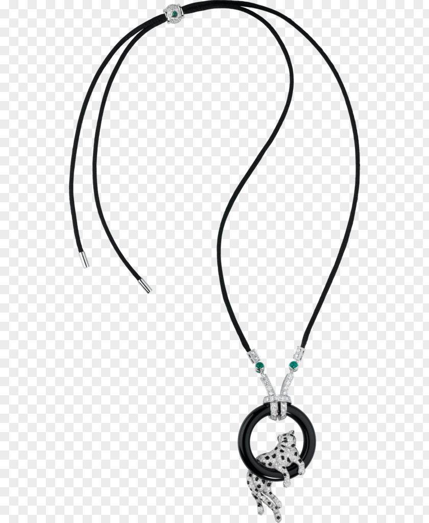 Necklace Cartier Emerald Onyx Brilliant PNG