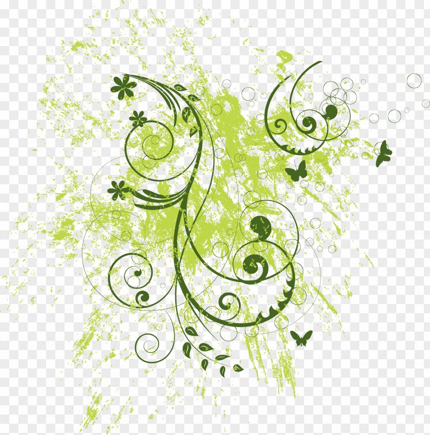There Grunge Vector Flower Pattern Floral Design Ornament Clip Art PNG
