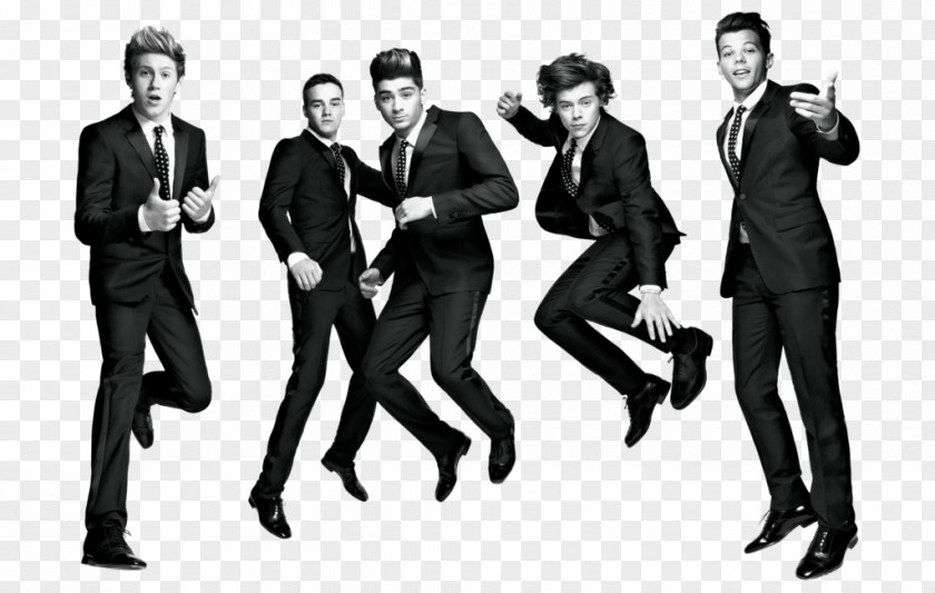 One Direction Boy Band Black And White Image Musician PNG