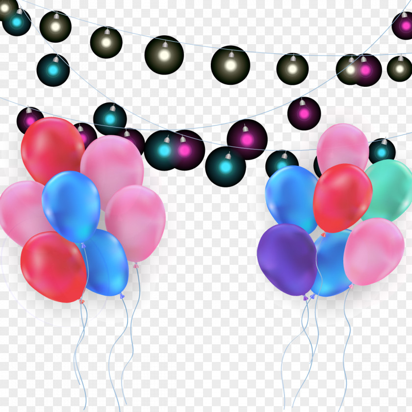 Vector Colorful Balloons Light PNG