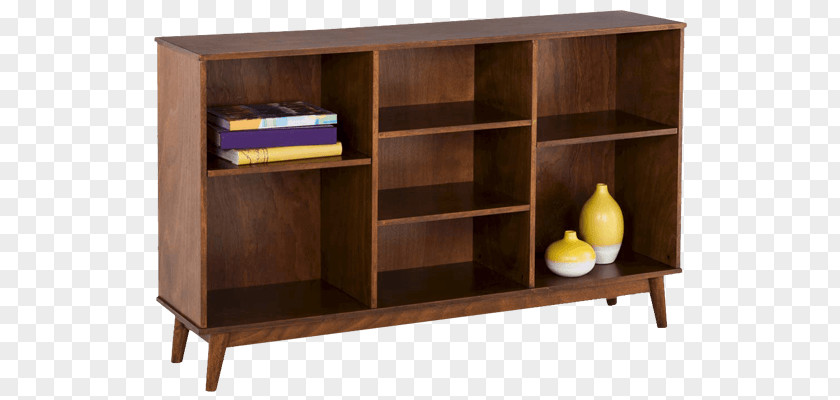 Wood Shelf Bookcase Mid-century Modern Furniture Wall Unit PNG