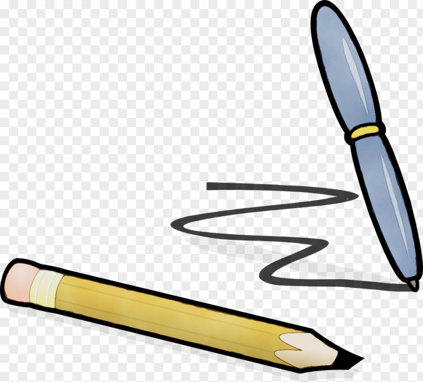 Ball Pen Writing Implement Watercolor Background PNG