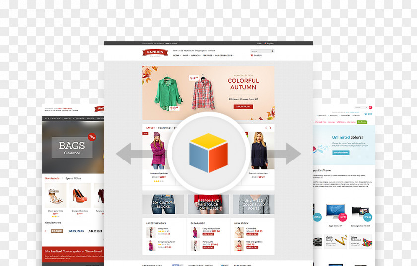 Design OpenCart Online Shopping Web Page PNG