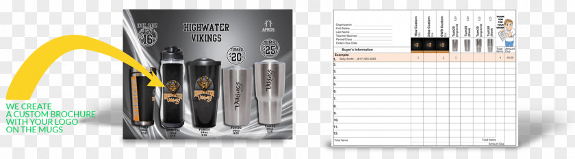 Order FOrm Mug Tumbler Fundraising Travel Brand PNG