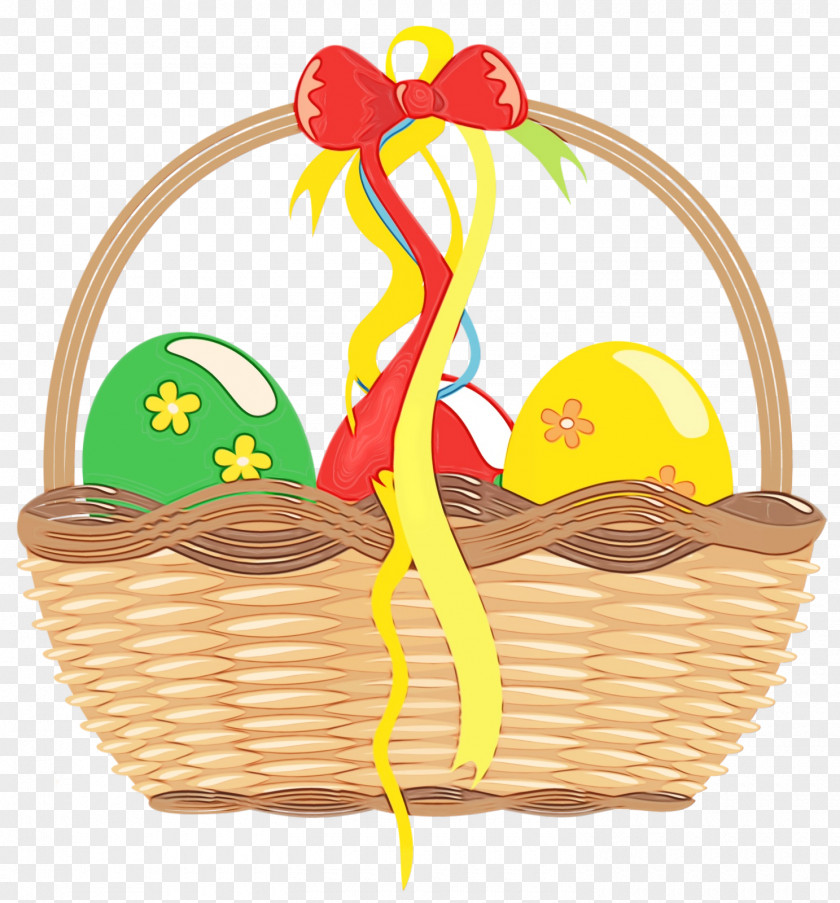 Yellow Basket Gift Picnic Hamper PNG