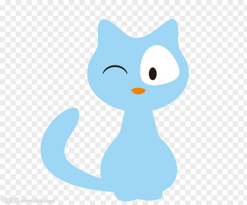 Blue Kitten Cat Clip Art PNG