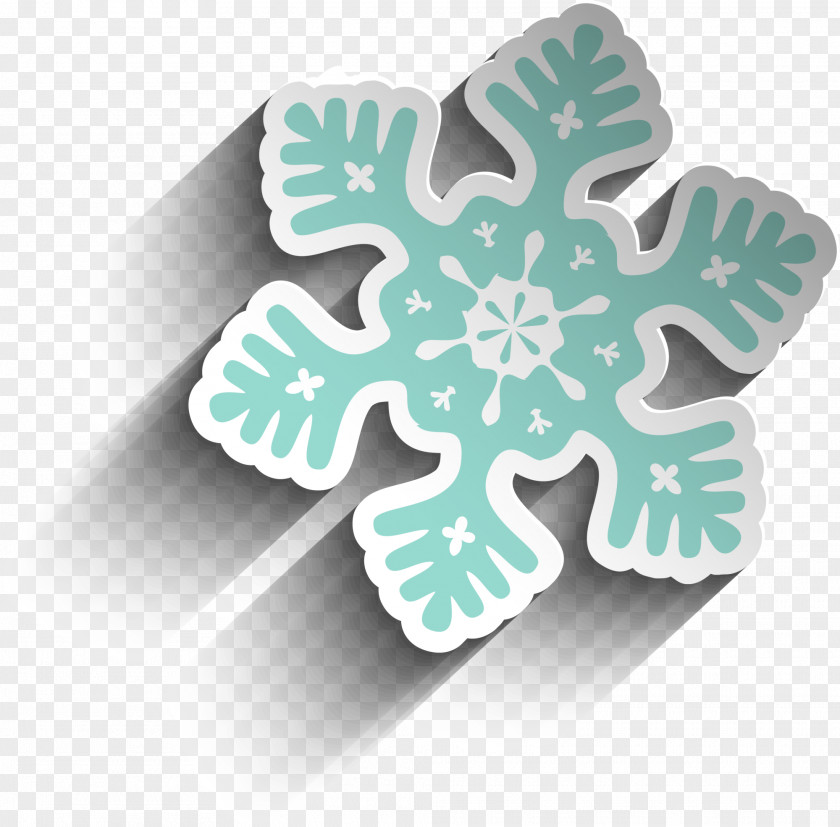 Green Shadow Snowflake Illustration PNG