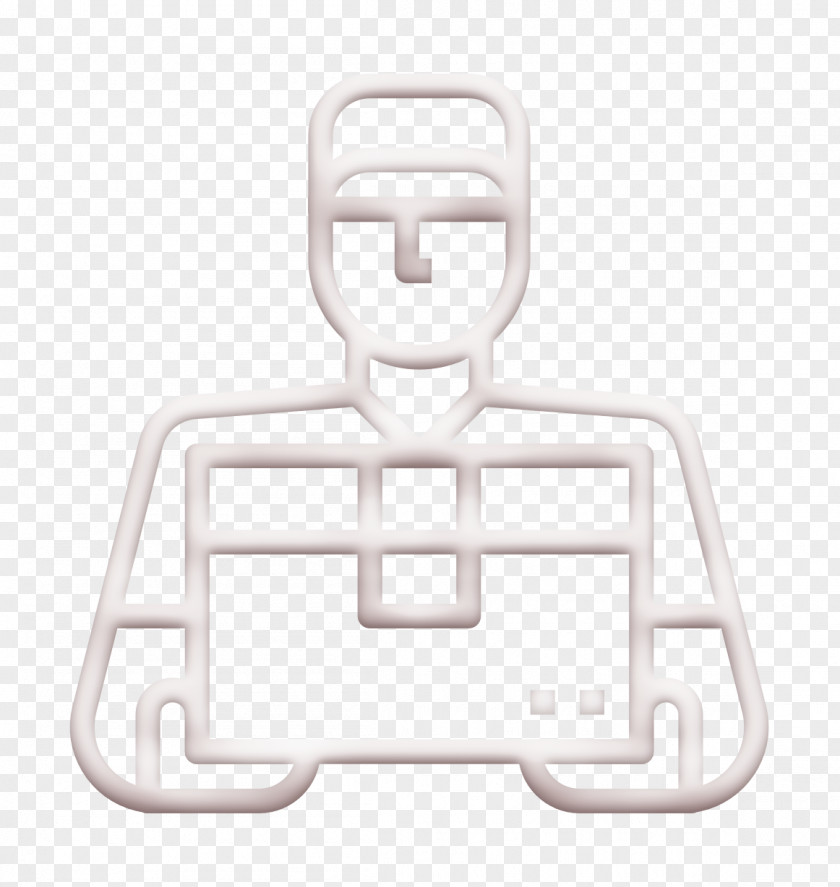Logistics Icon Delivery Man Box PNG