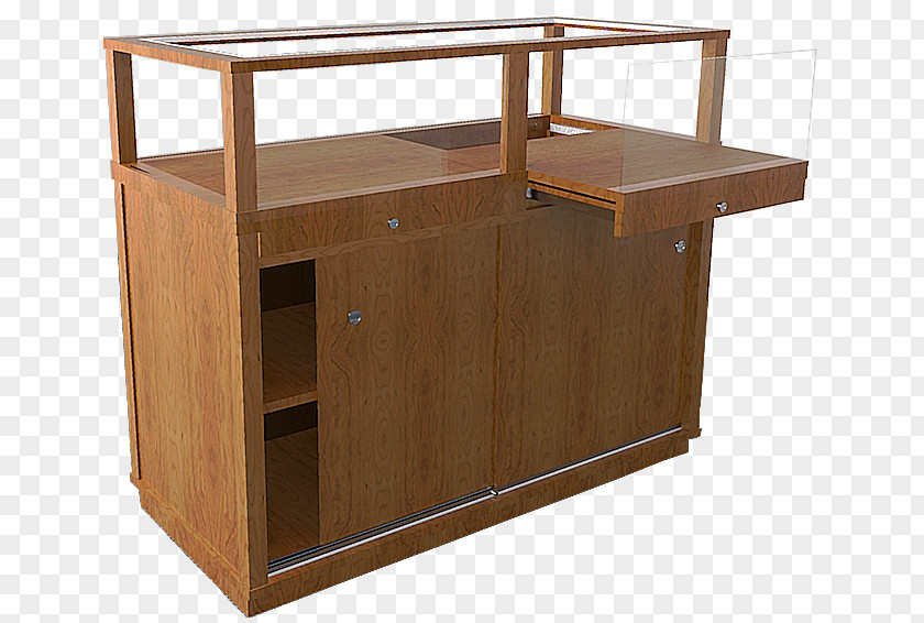 Wooden Decking Display Case Retail Jewellery Cabinetry PNG