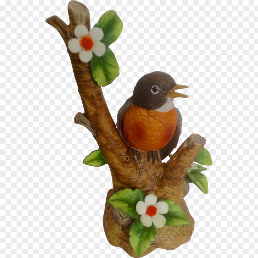 Bird European Robin American Bisque Porcelain PNG