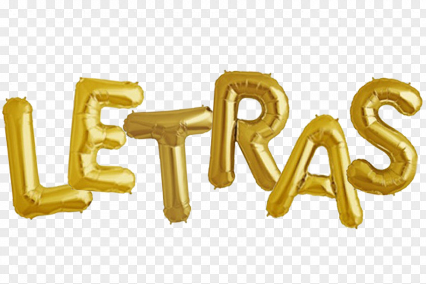 Gold Font Metallic Color Letter Balloon PNG