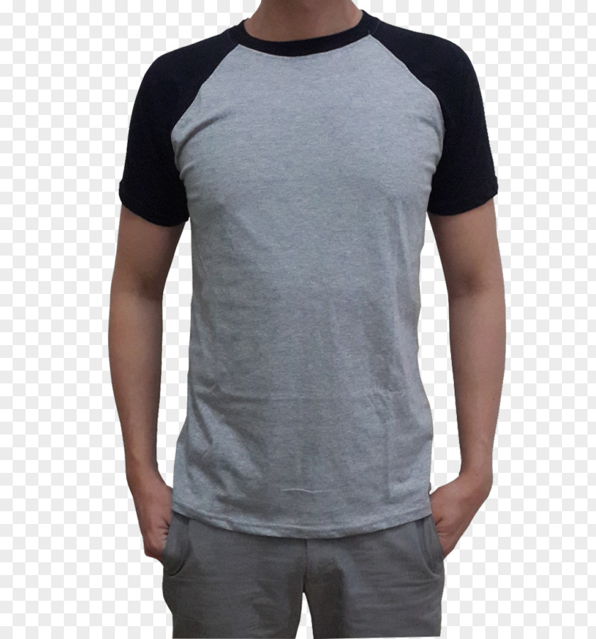 T-shirt Raglan Sleeve Grey Maroon Baju PNG