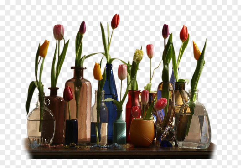 Various Tulip Angels Flower Vase PNG