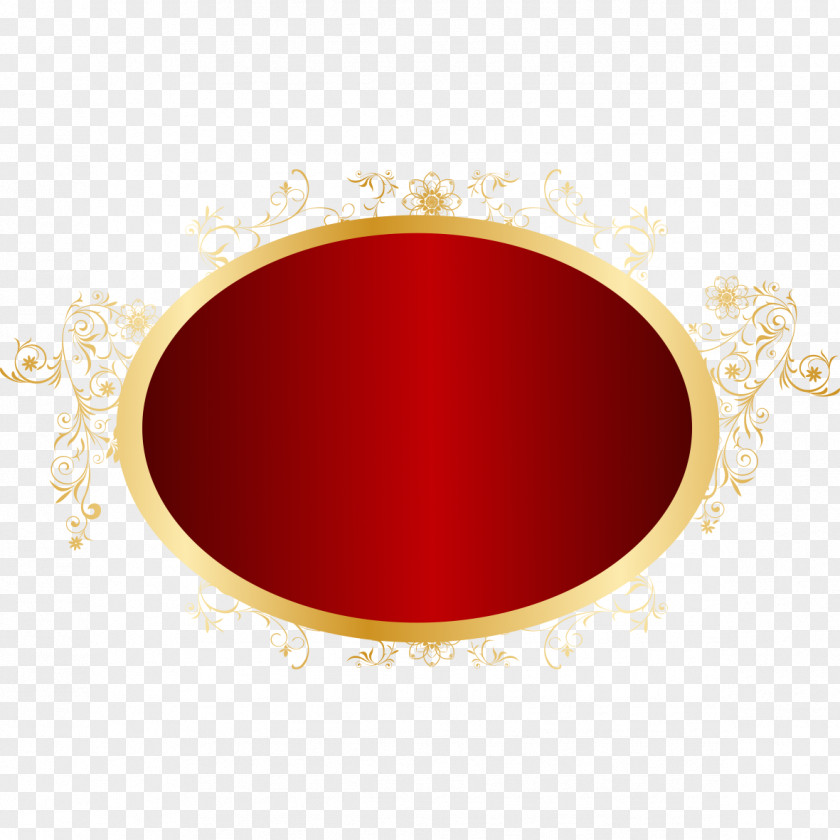 Crimson Bronze Mirror Decoration Circle Pattern PNG