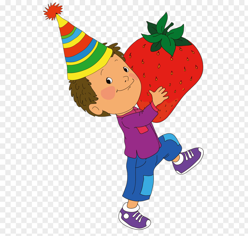 Strawberry Boy Fruit Illustration PNG