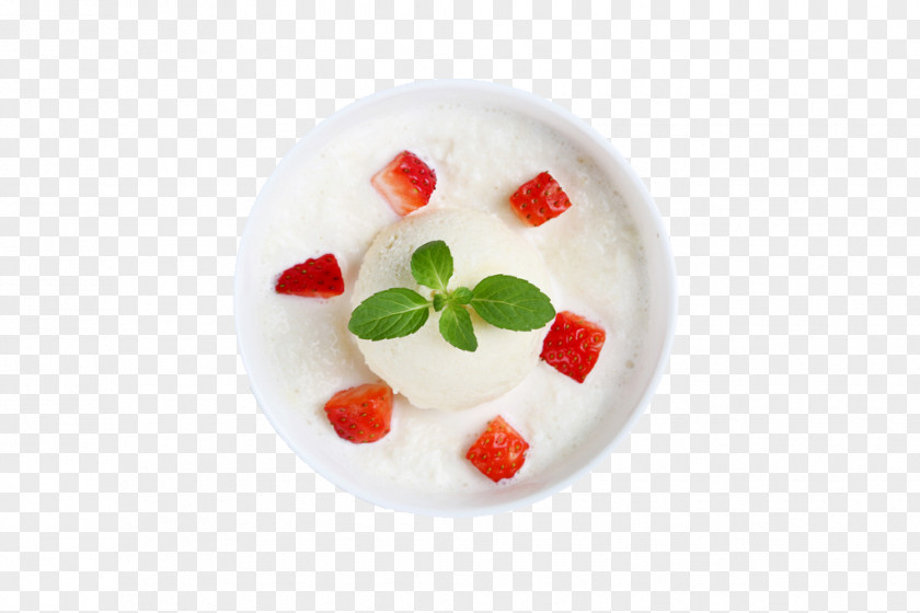 Strawberry Cream Ice Gelatin Dessert PNG