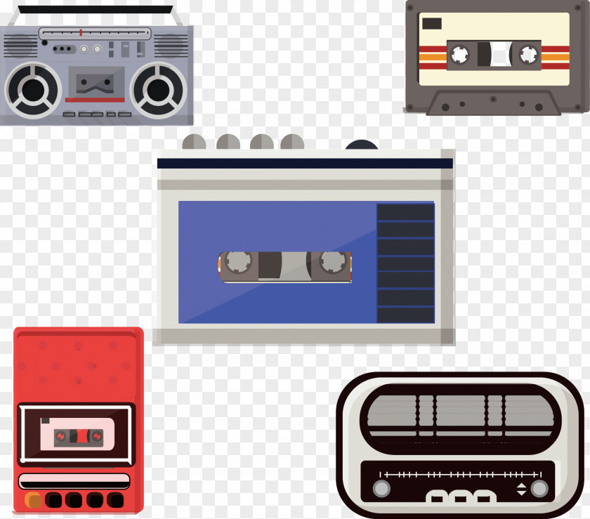 Vector Radio Tape Recorder Compact Cassette Magnetic PNG