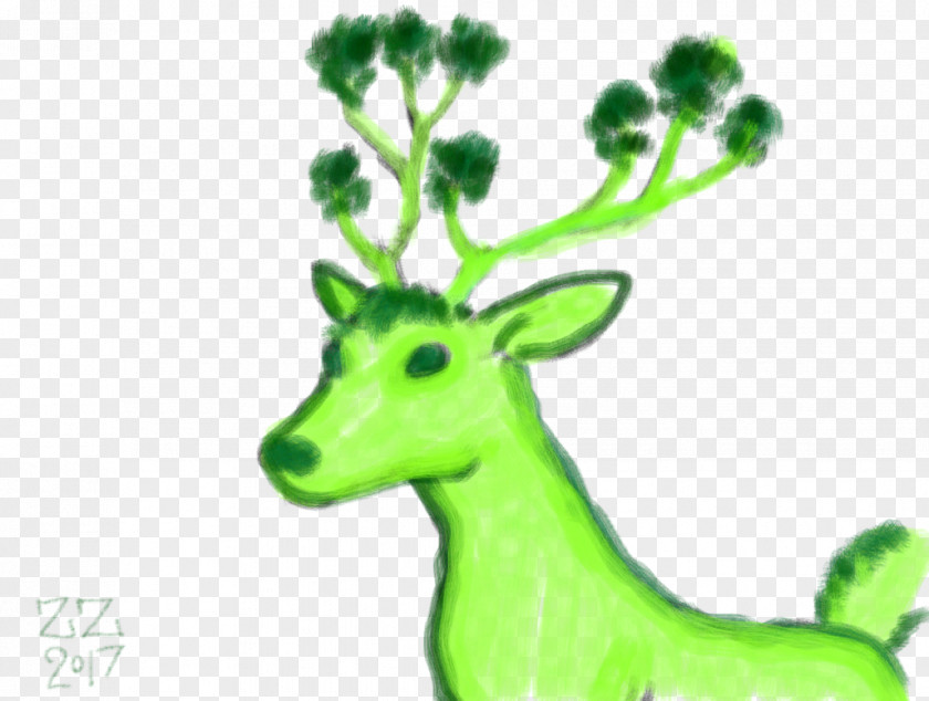 Reindeer Antler Green Leaf Plant Stem PNG