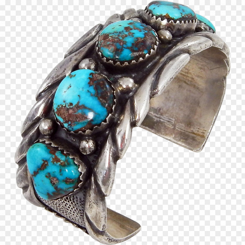 Gemstone Turquoise Bracelet Bisbee Sterling Silver PNG