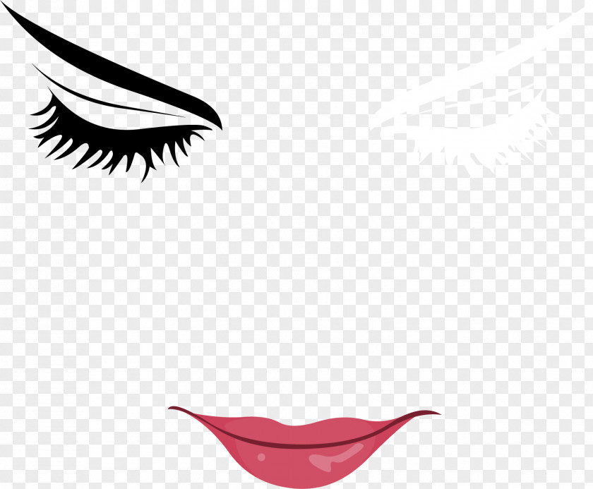 Hand Painted Characters Closed Eyes Woman With Eyebrow Clip Art PNG