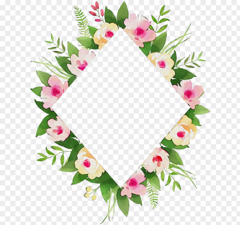 Holly Lei Wedding Heart Frame PNG