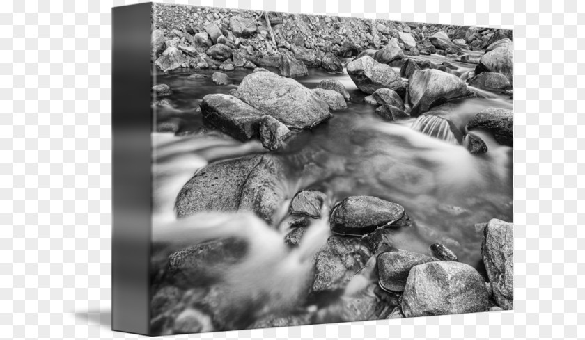 Mountain Stream Black And White Water Resources Stock Photography PNG