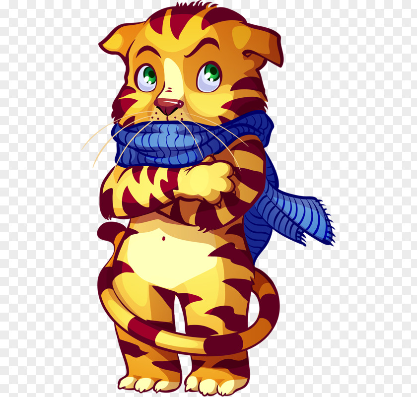 Scarves Cat Felidae Tiger Illustration PNG