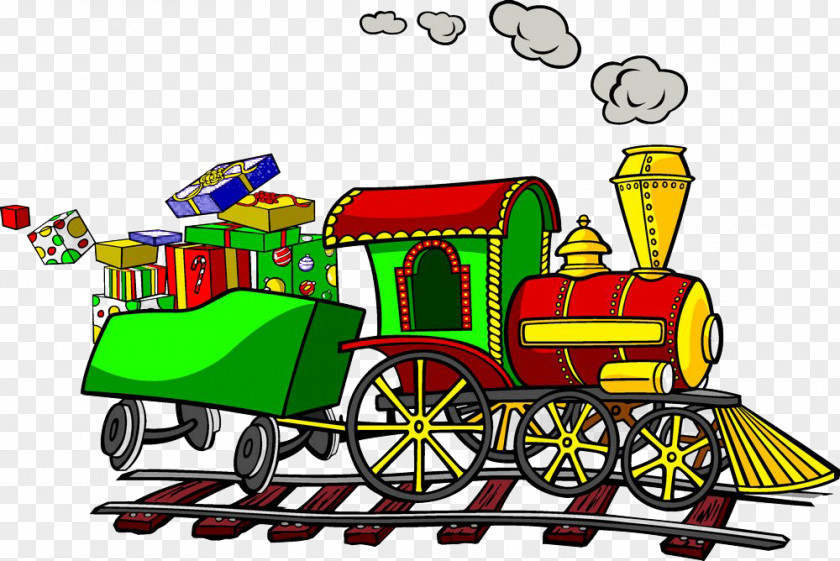 Train Santa Claus Rail Transport Christmas PNG