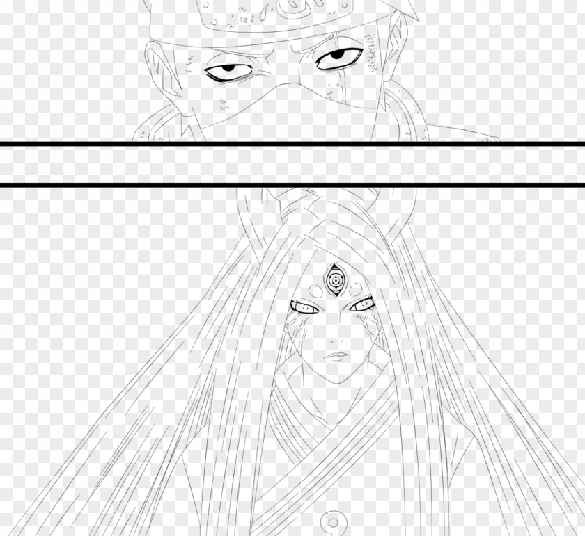 Eye Forehead Line Art Color Sketch PNG