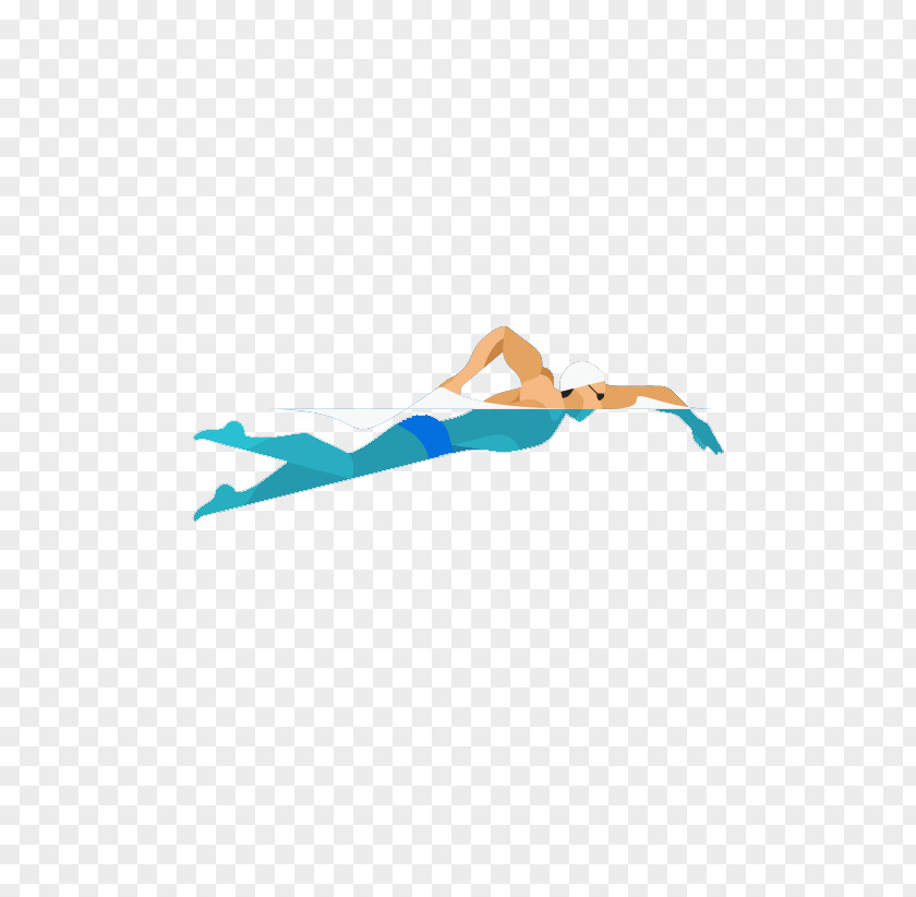 Flat Swimming People PNG