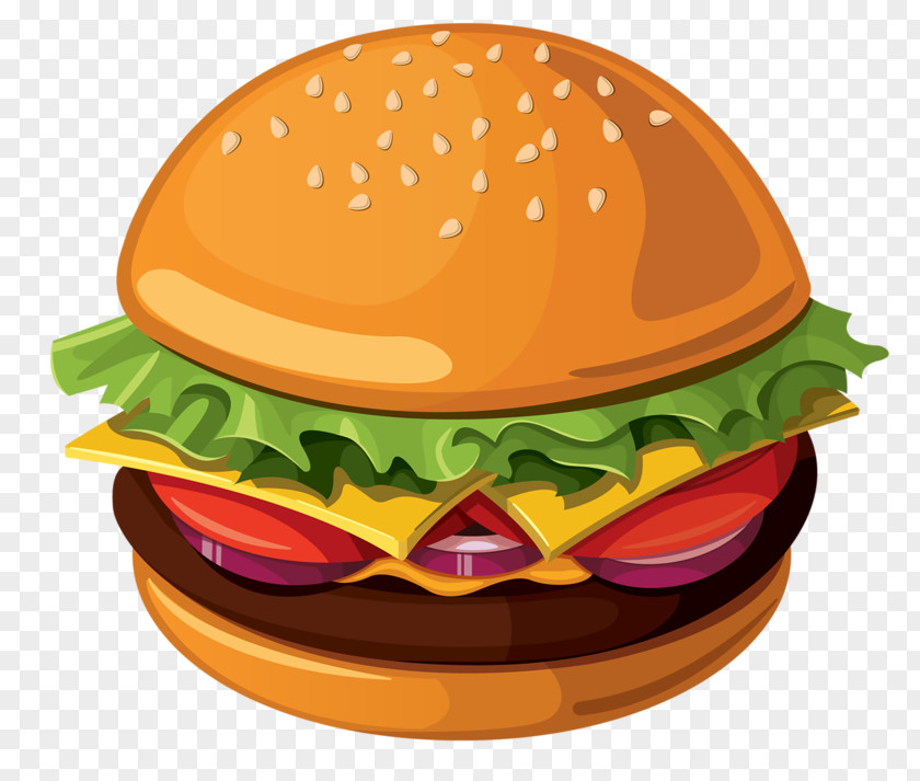 Orange Hamburger Fast Food Cheeseburger Breakfast French Fries PNG