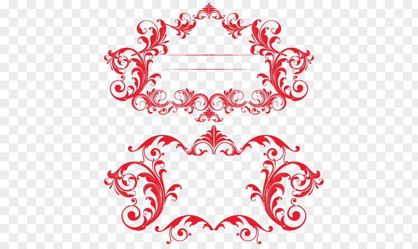 Free Classical Pull Red Frame Line Art PNG