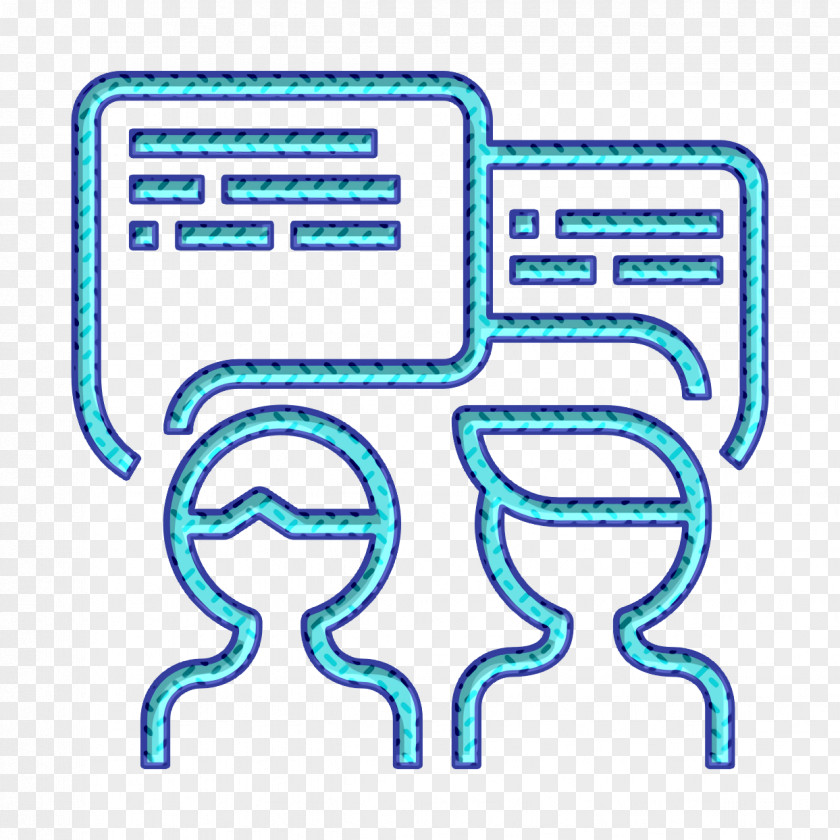 Electric Blue Aqua Business Management Icon Talk Negotiation PNG