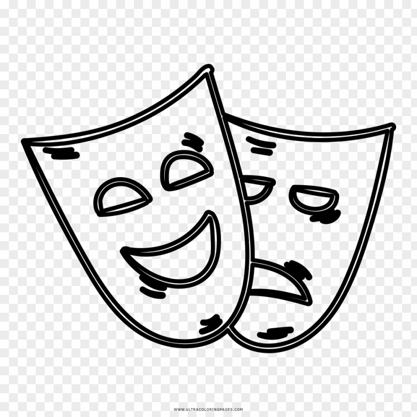 Mask Coloring Book Drawing Black And White Ausmalbild PNG