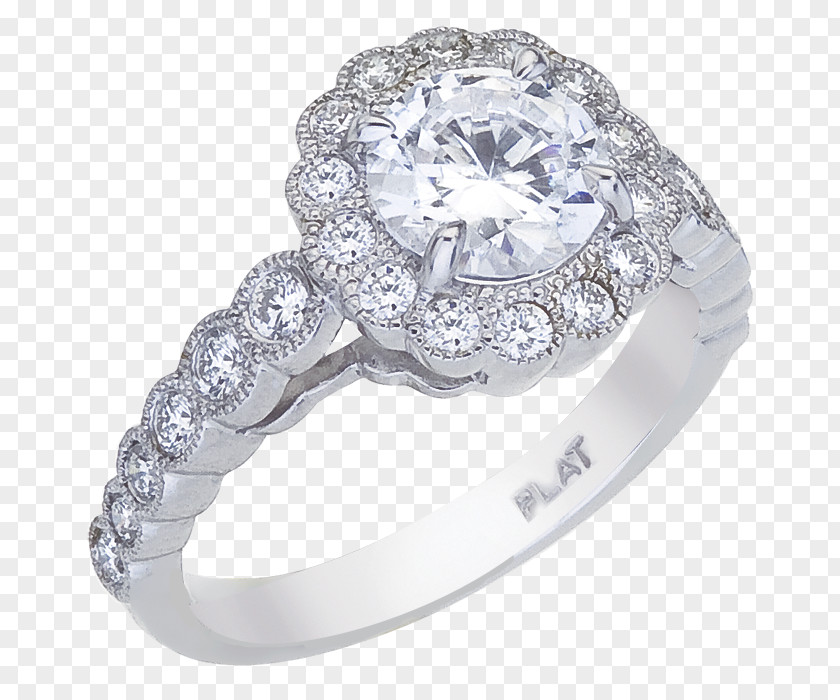 Platinum Ring Engagement Diamond Jewellery Bezel PNG