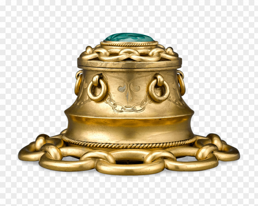 Brass Inkwell Silversmith Cabochon PNG