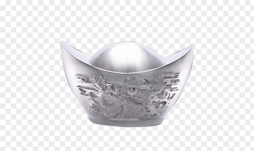 India Carved Dragon Ingot Silver Sycee U5143u5b9d PNG